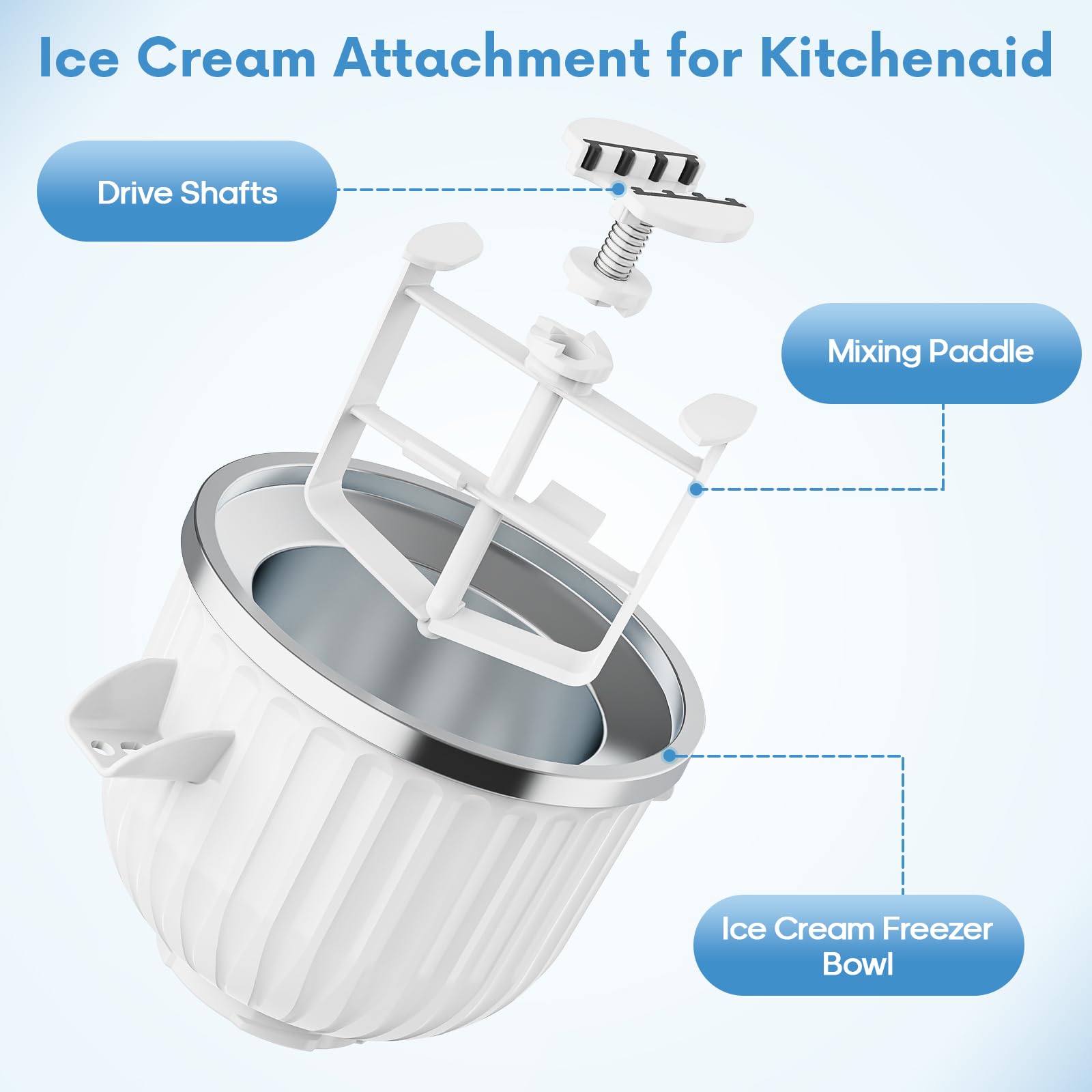 キッチンエイドスタンドミキサー用2クォートアイスクリームメー - Kitchen Gadgets Machine のレビューと価格