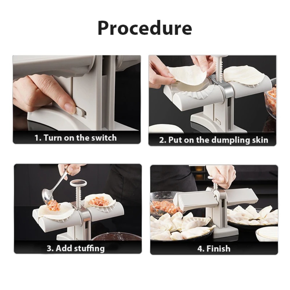 自動餃子製造機、お手入れ簡単、ダブルヘッドプレス型、パイ・ワ - Kitchen Gadgets Machine のレビューと価格