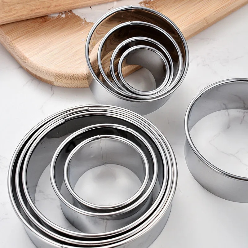 5 個ラウンドステンレス鋼ビスケット型餃子の皮切断型 DIY - Kitchen Gadgets For Cooking のレビューと価格