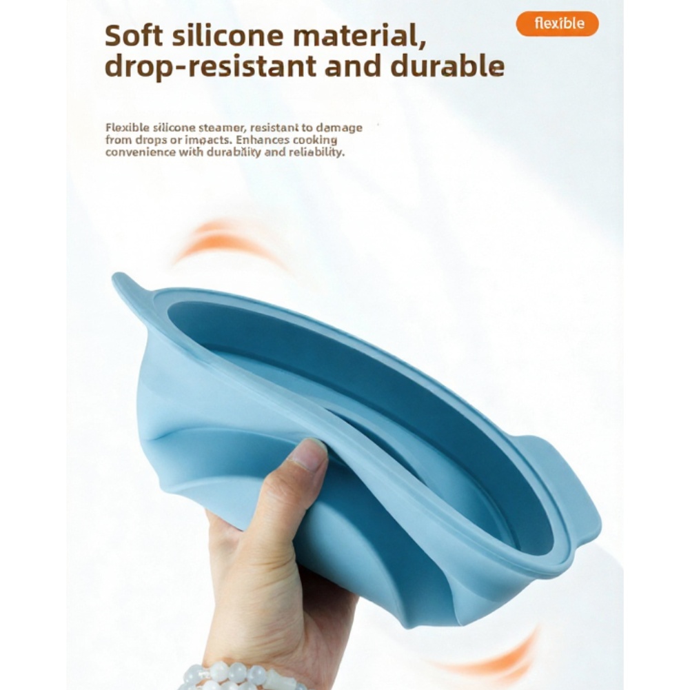 シリコン製電子レンジ蒸し器 折りたたみ式 健康料理用 米 肉 - Silicone Steamer Basket のレビューと価格
