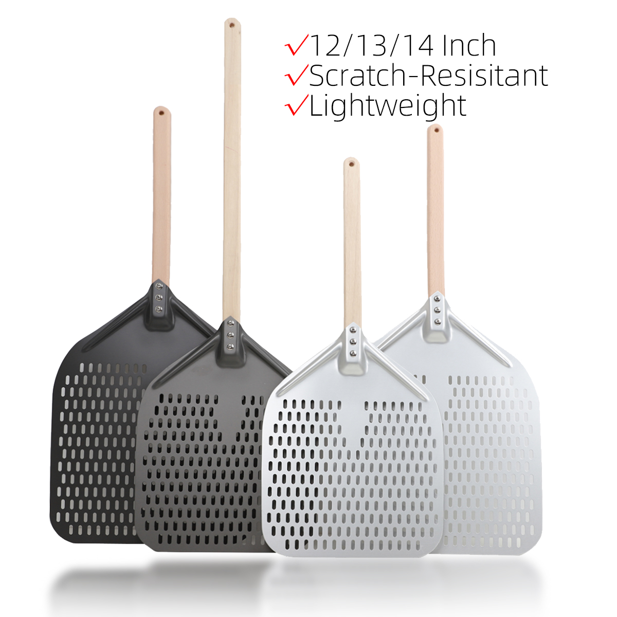 12 14 インチビッグピザピールシャベルスパチュラブラック - Pizza Stone Baking のレビューと価格