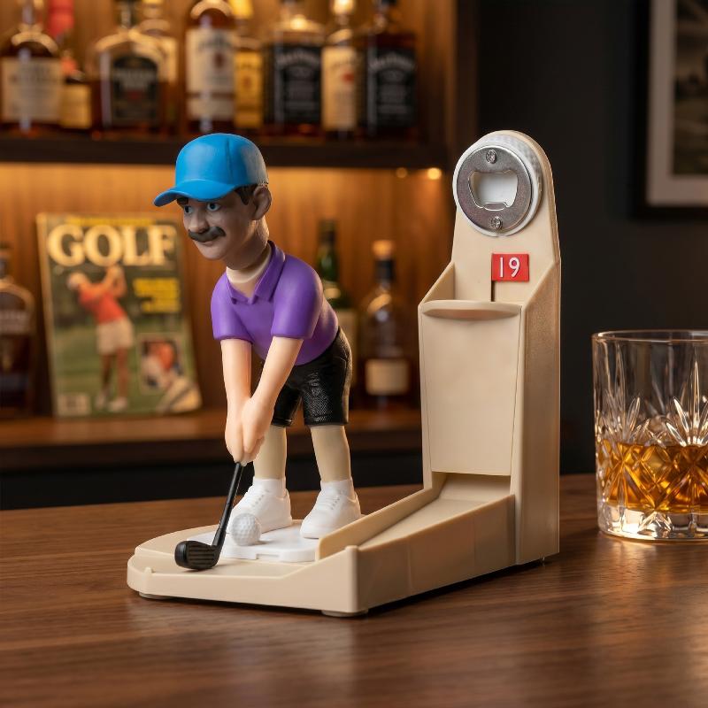 ㈅ ゴルファーの置物ビールボトルオープナー、キャップコレクタ - Kitchen Gadgets To Gift のレビューと価格