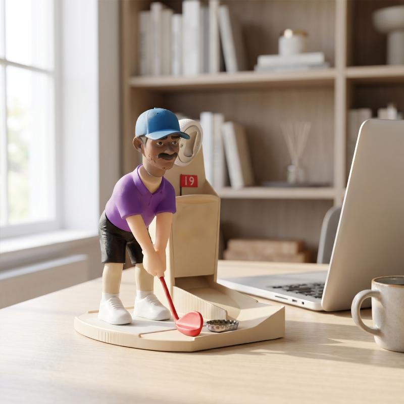 ㈅ ゴルファーの置物ビールボトルオープナー、キャップコレクタ - Kitchen Gadgets To Gift のレビューと価格