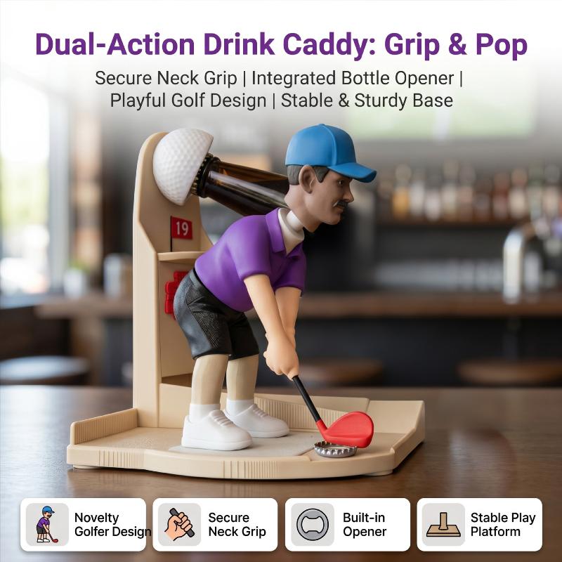 ㈅ ゴルファーの置物ビールボトルオープナー、キャップコレクタ - Kitchen Gadgets To Gift のレビューと価格